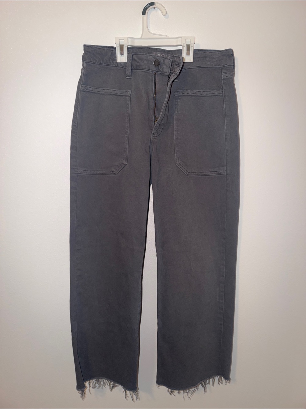 Just USA women’s Straight-Leg Chinos in Charcoal Gray